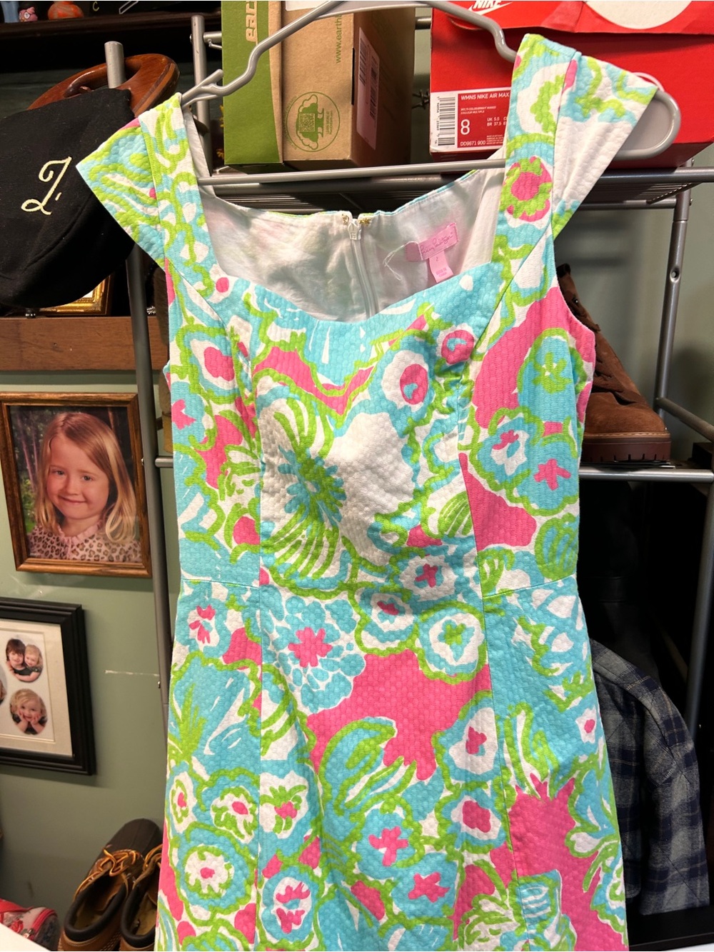 Lily Pulitzer adorable ! Bright Floral Sundress in Aqua, Pink & Lime